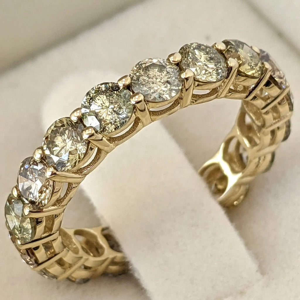 Diamantring 14 kt Gelbgold + 3.89ct. Diamant  - IGI-Zertifikat Wert ca. 5.500€
