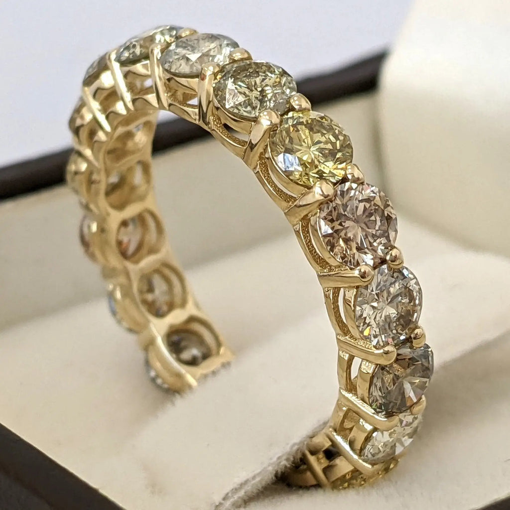 Diamantring 14 kt Gelbgold + 3.89ct. Diamant  - IGI-Zertifikat Wert ca. 5.500€