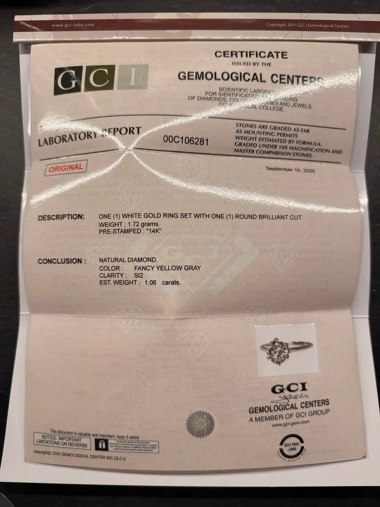 Verlobungsring - 14 kt Weißgold - 1.06ct. Diamant Wert ca. 4.000€