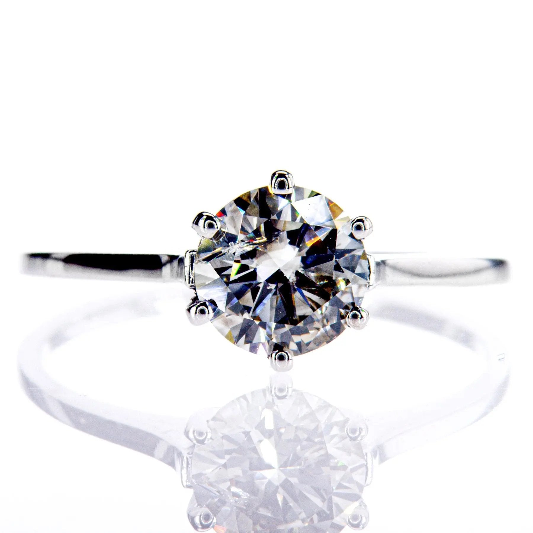 Verlobungsring - 14 kt Weißgold - 1.06ct. Diamant Wert ca. 4.000€