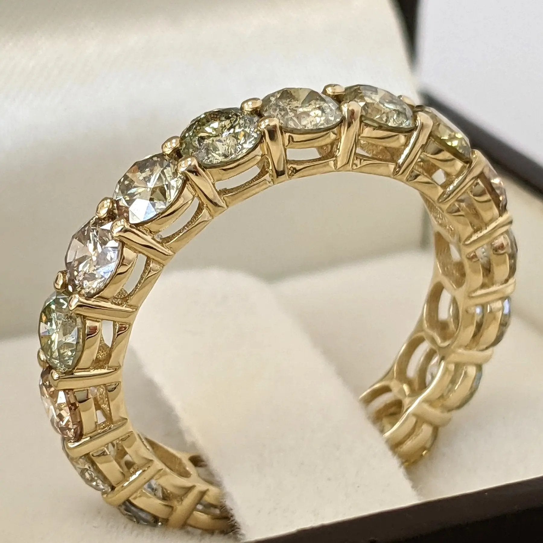 Diamantring 14 kt Gelbgold + 3.89ct. Diamant  - IGI-Zertifikat Wert ca. 5.500€